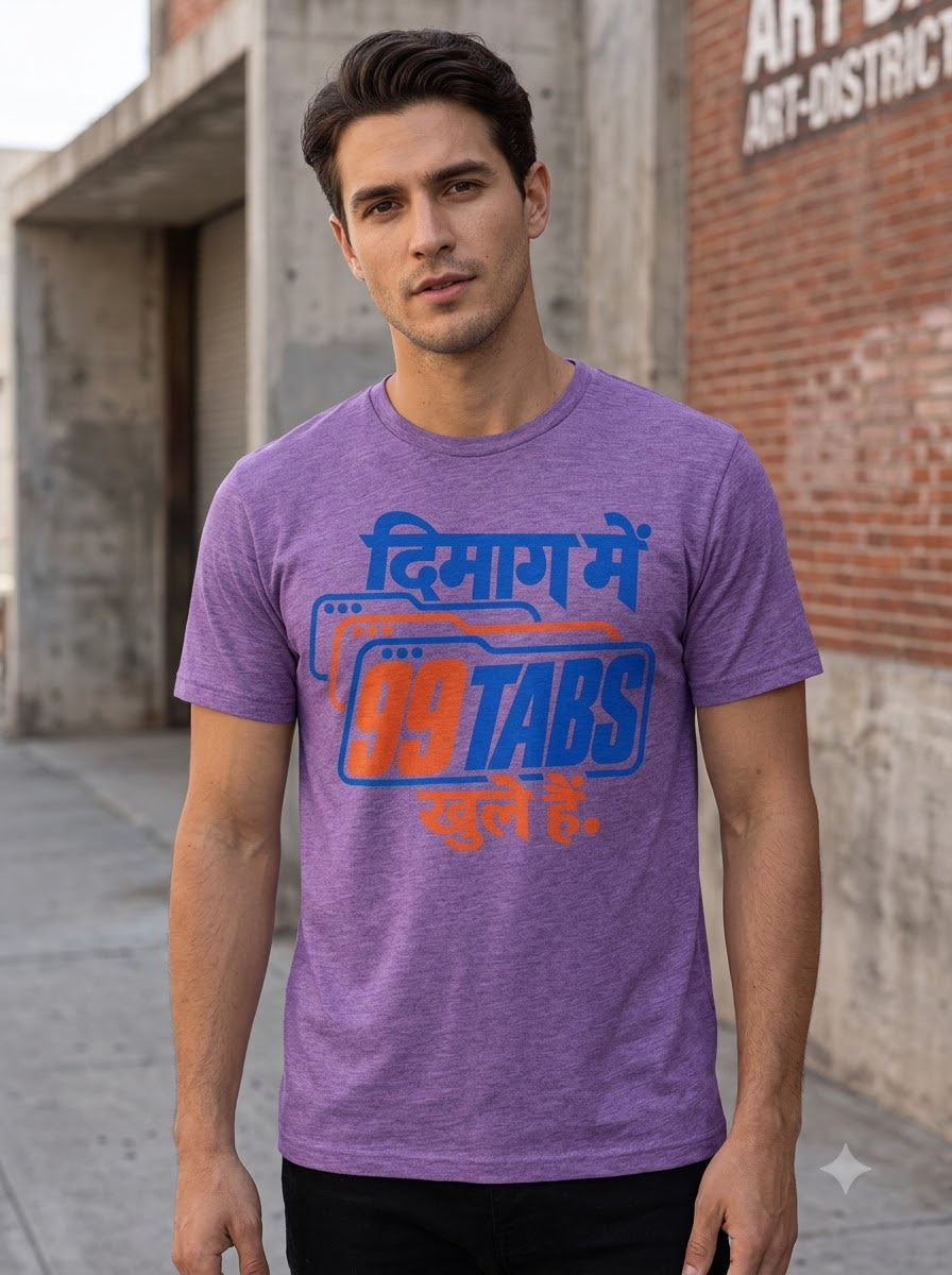 99 Tabs Open Hindi Graphic Tee