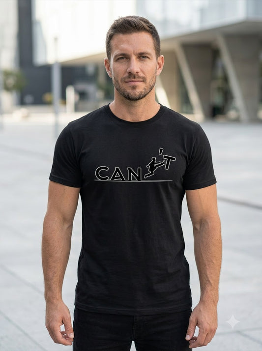 "CAN'T" Inspirational Leap Minimalist Graphic Tee by AuraReiment