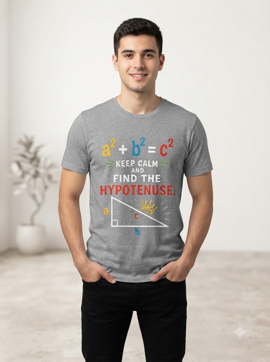 "Find the Hypotenuse" Math Graphic Classic Crew Tee by AuraReiment