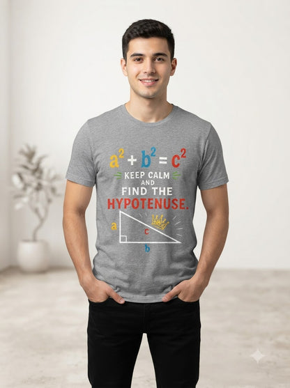 "Find the Hypotenuse" Math Graphic Classic Crew Tee by AuraReiment