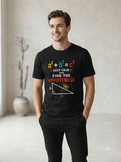 "Find the Hypotenuse" Math Graphic Classic Crew Tee by AuraReiment