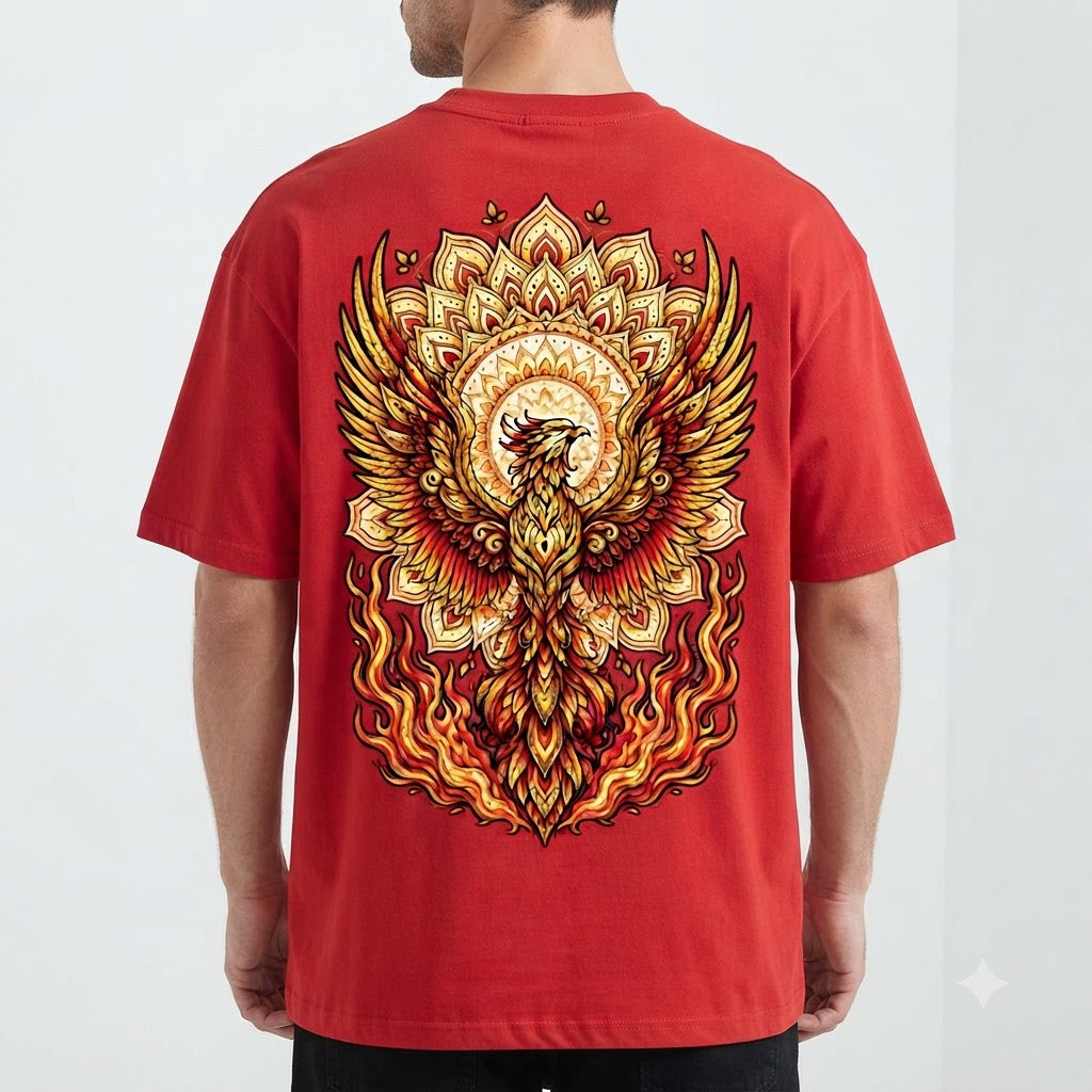"Phoenix Flame" Oversized Graphic Tee by AuraReiment
