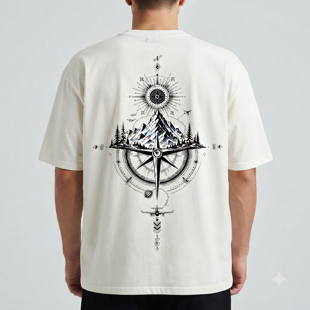 "True North" Explorer Oversized Graphic Tee by AuraReiment