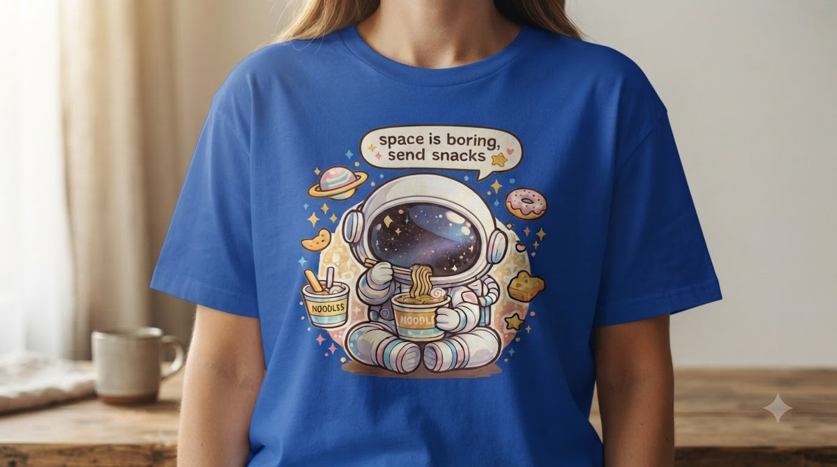 Space is Boring Send Snacks Graphic Women's Tee by AuraReiment