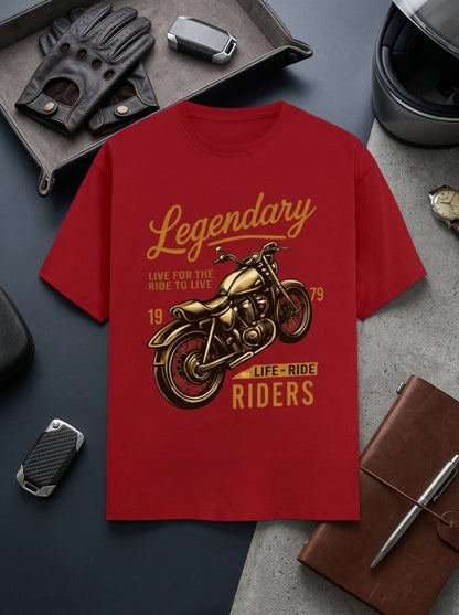"Legendary Riders" Vintage Moto Graphic Tee by AuraReiment