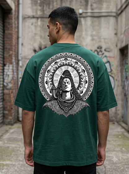 "Cosmic Balance" Shiv Graphic Oversized Tee by AuraReiment