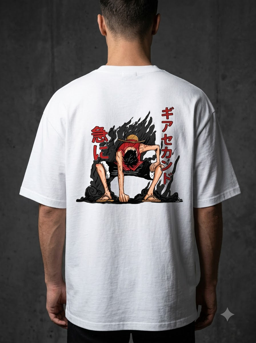 "Gear Second" Anime Graphic Oversized Tee