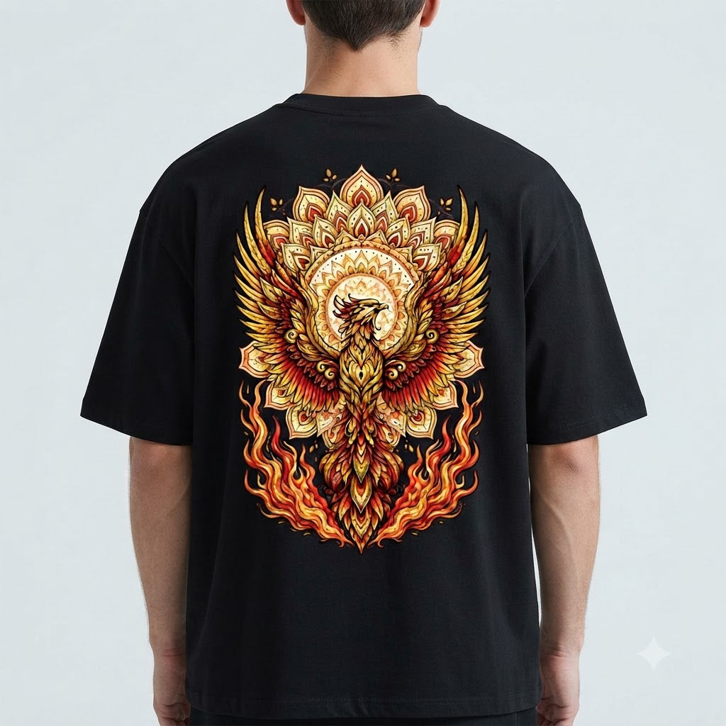 "Phoenix Flame" Oversized Graphic Tee by AuraReiment
