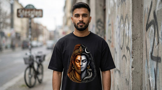"Cosmic Balance" Shiva Graphic Oversize Tee by AuraReiment
