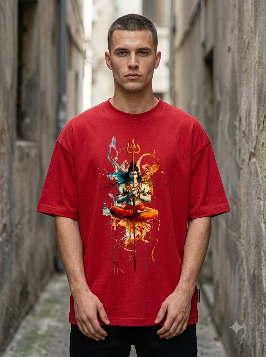Shiva "Cosmic Balance" Heavyweight Oversized T-Shirt by AuraReiment
