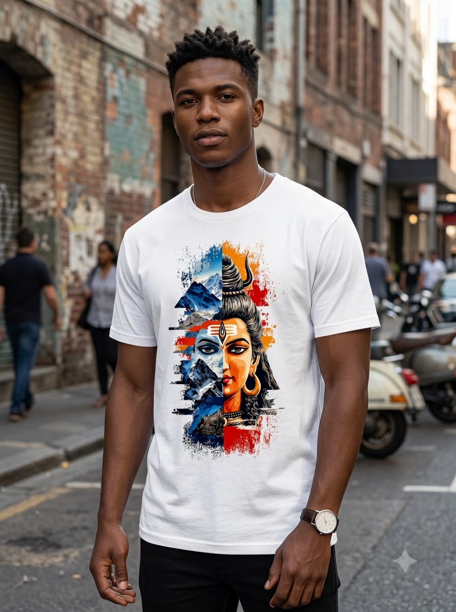 "Cosmic Balance" Shiva Graphic Oversized Tee by AuraReiment