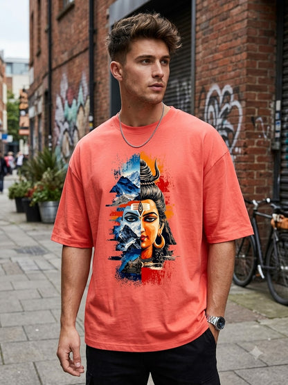 "Cosmic Balance" Shiva Graphic Oversized Tee by AuraReiment