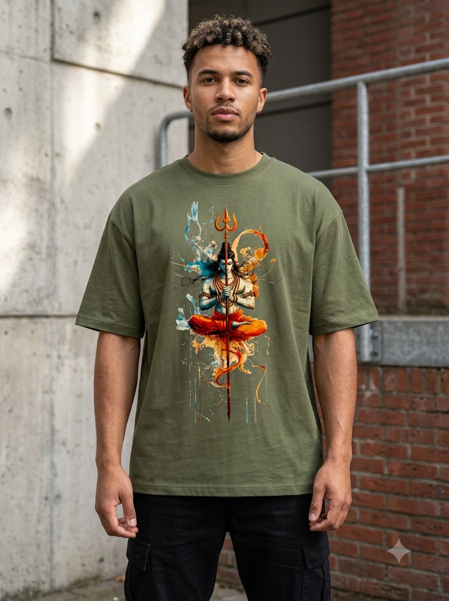 Shiva "Cosmic Balance" Heavyweight Oversized T-Shirt by AuraReiment