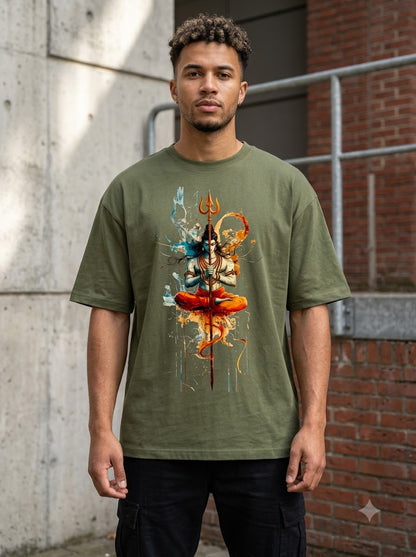 Shiva "Cosmic Balance" Heavyweight Oversized T-Shirt by AuraReiment