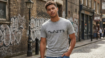 "Imagine" Slogan Graphic Unisex Everyday Cotton Tee by AuraReiment