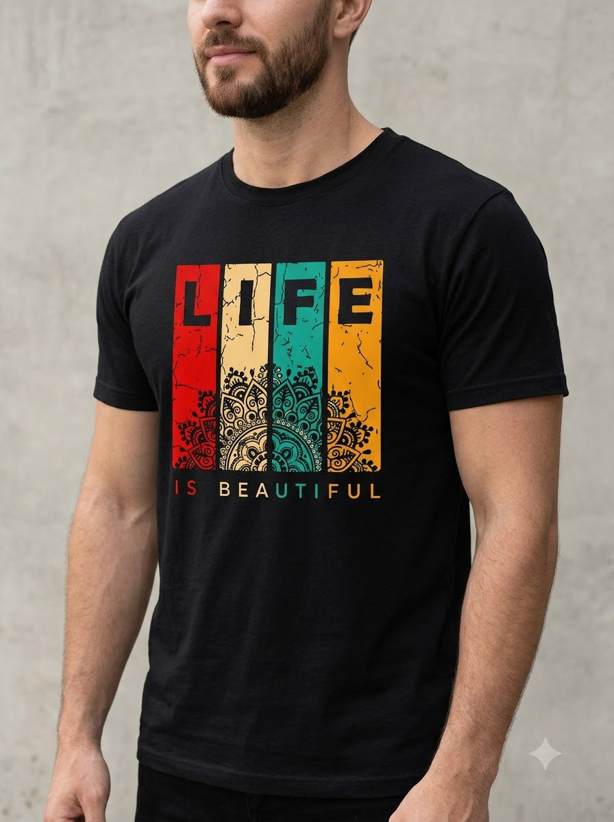 Vibrant & Inspirational: Life is Beautiful Graphic Unisex Tee by AuraReiment
