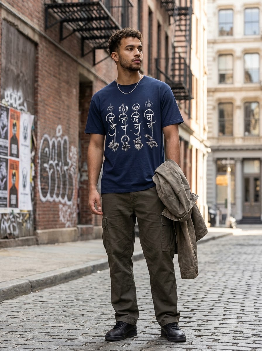 "Four Pillars of Dharma" Sanskrit Graphic Tee