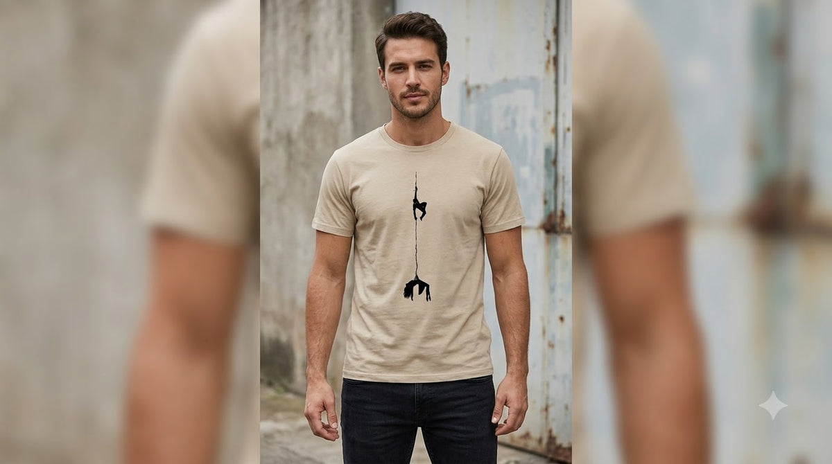 Hanging Silhouette Graphic Print Unisex Cotton Tee by AuraReiment