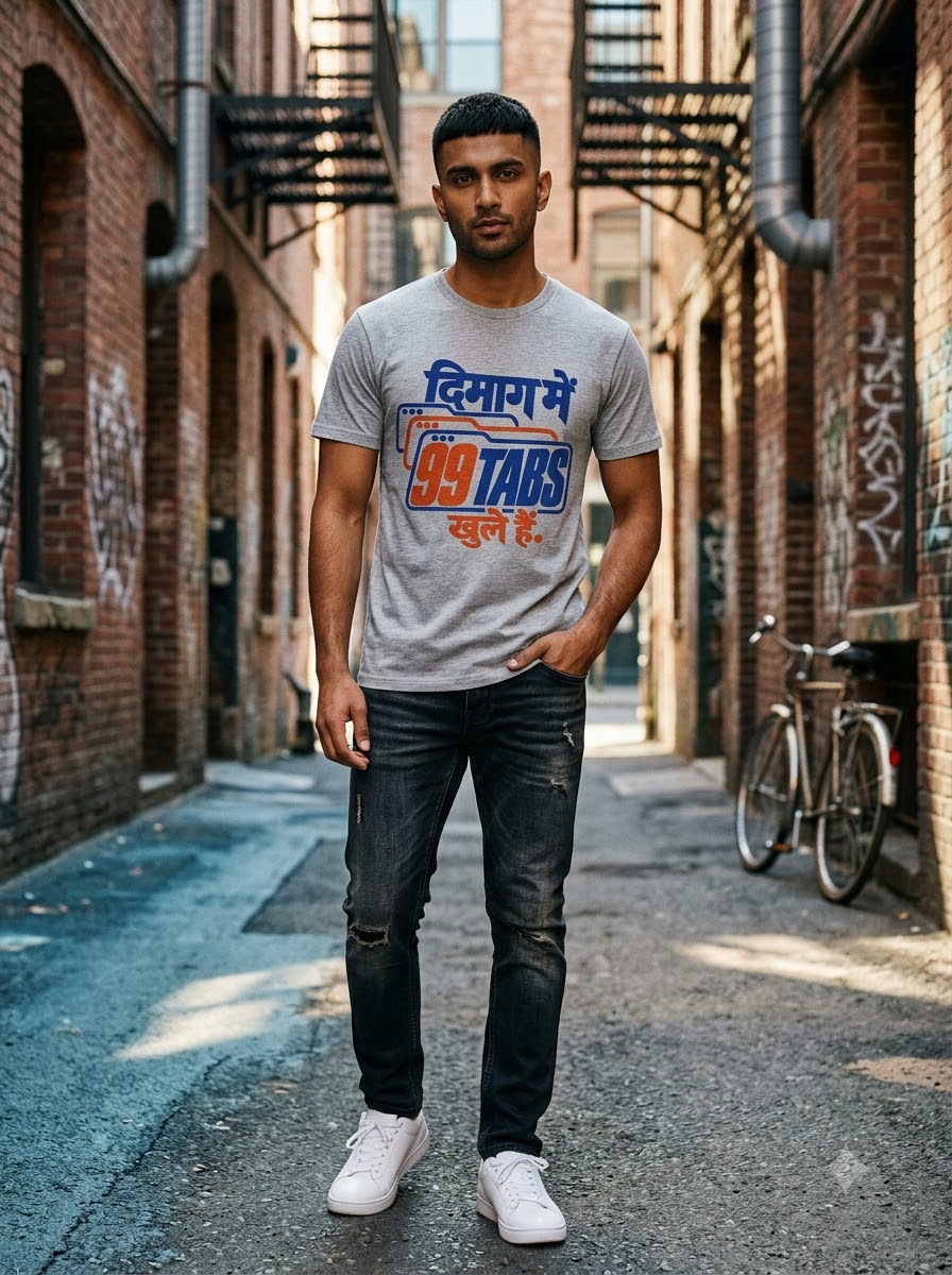 99 Tabs Open Hindi Graphic Tee