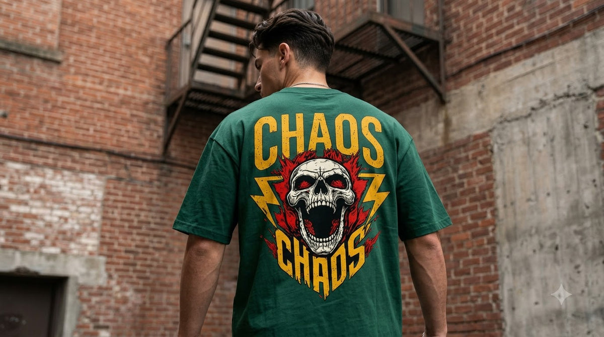 Chaos Graphic Heavyweight Unisex Oversized Tee by AuraReiment