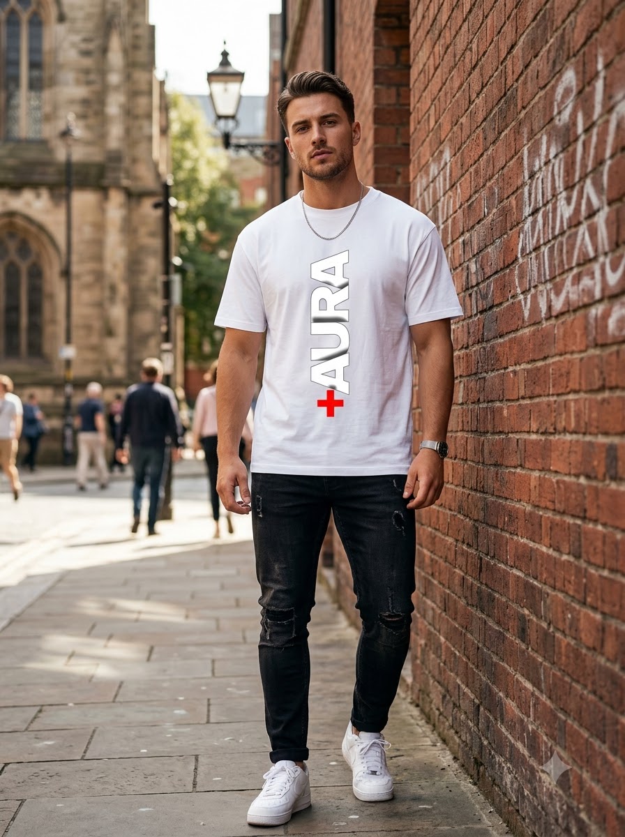 "AURA" Graphic Streetwear Unisex Crew Tee by AuraReiment