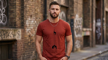 Hanging Silhouette Graphic Print Unisex Cotton Tee by AuraReiment