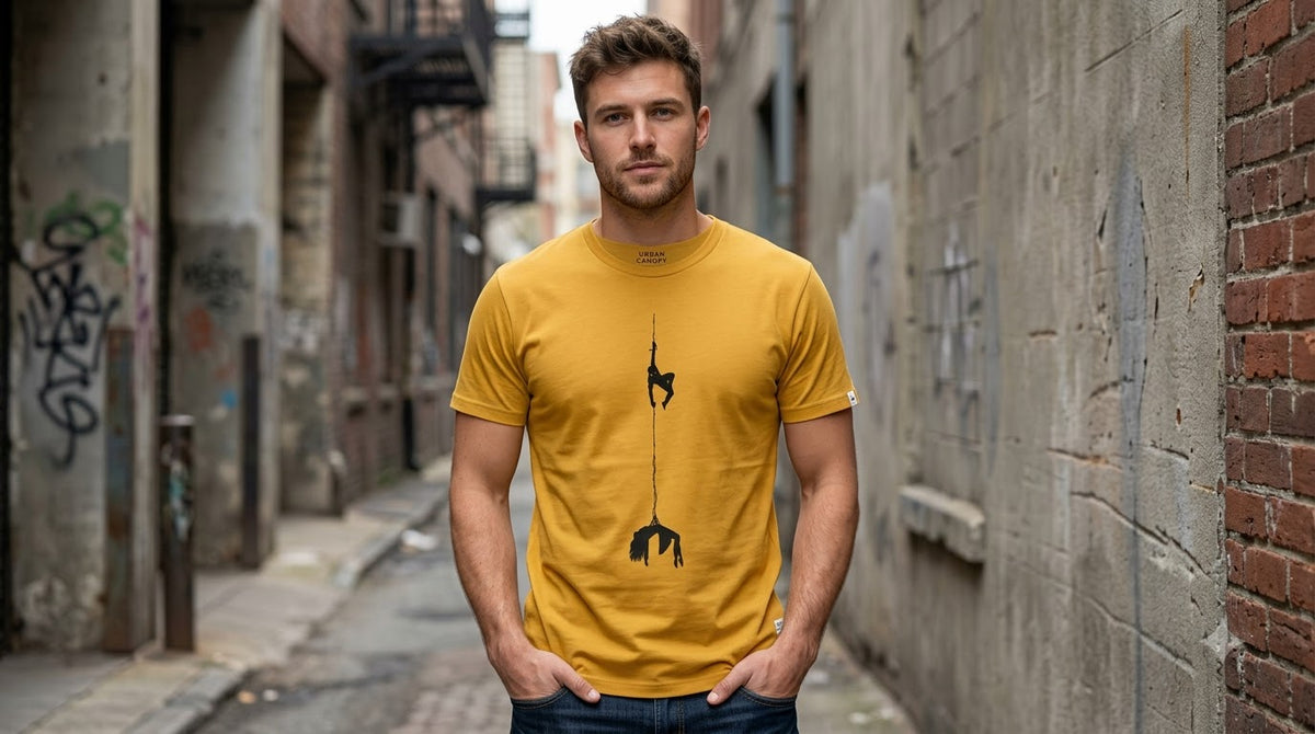Hanging Silhouette Graphic Print Unisex Cotton Tee by AuraReiment