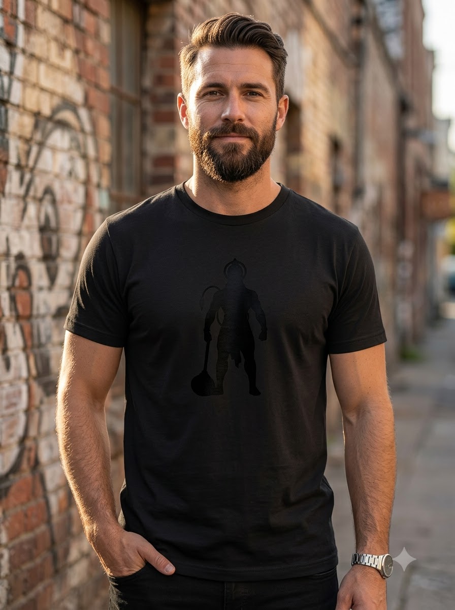 Divine Strength Hanuman Minimalist Print Tee by AuraReiment