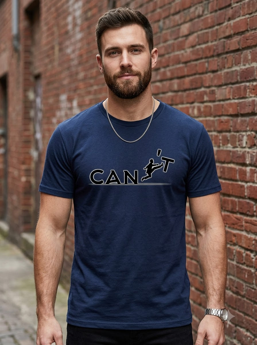 "CAN'T" Inspirational Leap Minimalist Graphic Tee by AuraReiment