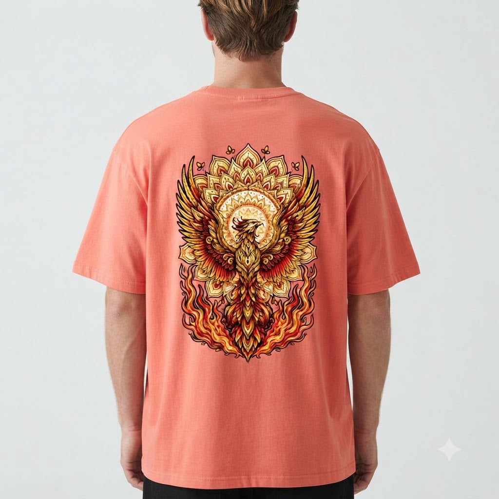 "Phoenix Flame" Oversized Graphic Tee by AuraReiment