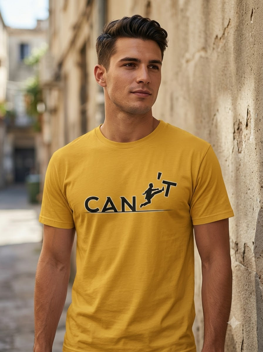 "CAN'T" Inspirational Leap Minimalist Graphic Tee by AuraReiment