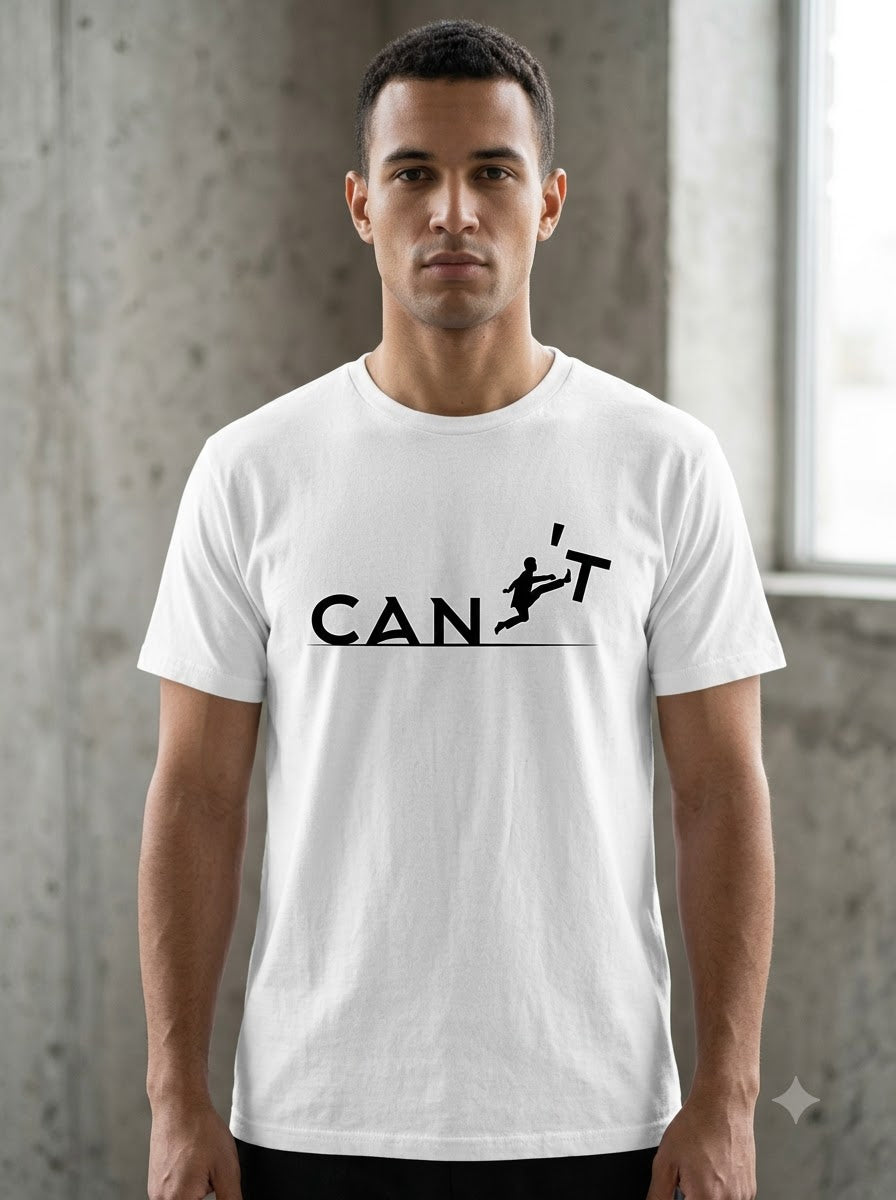 "CAN'T" Inspirational Leap Minimalist Graphic Tee by AuraReiment
