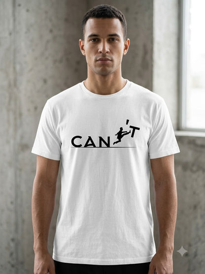 "CAN'T" Inspirational Leap Minimalist Graphic Tee by AuraReiment