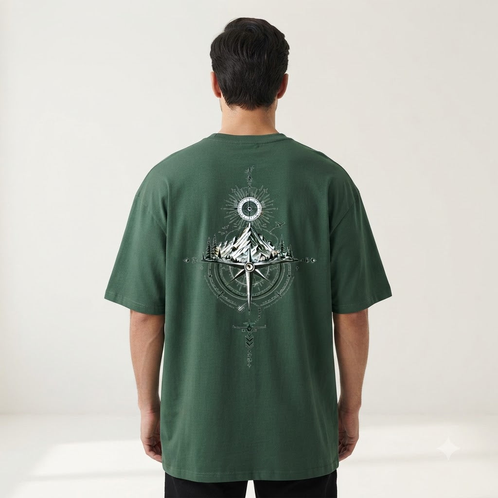 "True North" Explorer Oversized Graphic Tee by AuraReiment