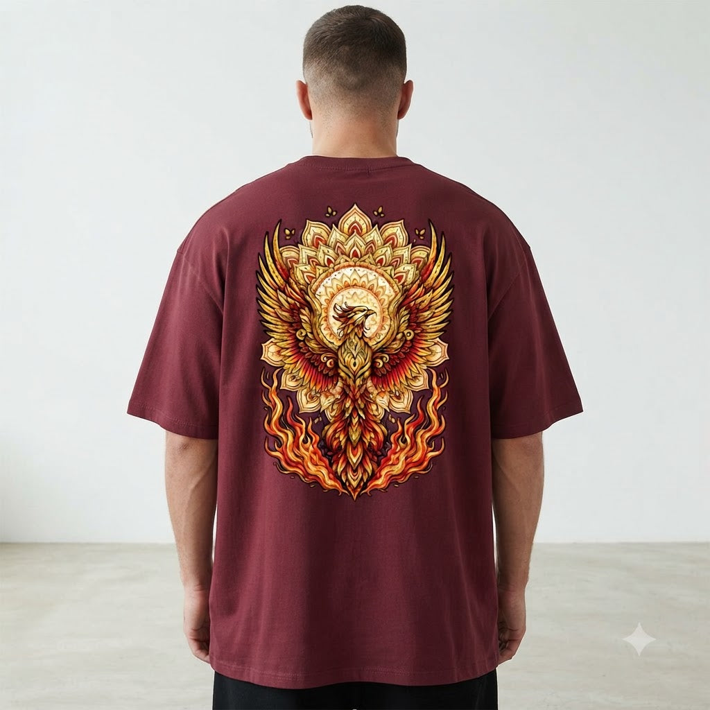"Phoenix Flame" Oversized Graphic Tee by AuraReiment