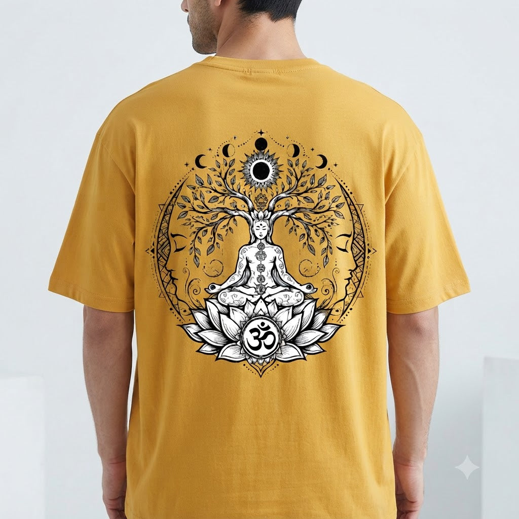 Mystic Lotus Oversized Graphic Tee by AuraReiment
