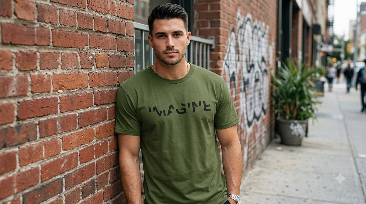 "Imagine" Slogan Graphic Unisex Everyday Cotton Tee by AuraReiment