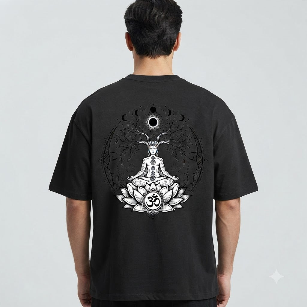 Mystic Lotus Oversized Graphic Tee by AuraReiment