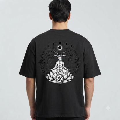 Mystic Lotus Oversized Graphic Tee by AuraReiment