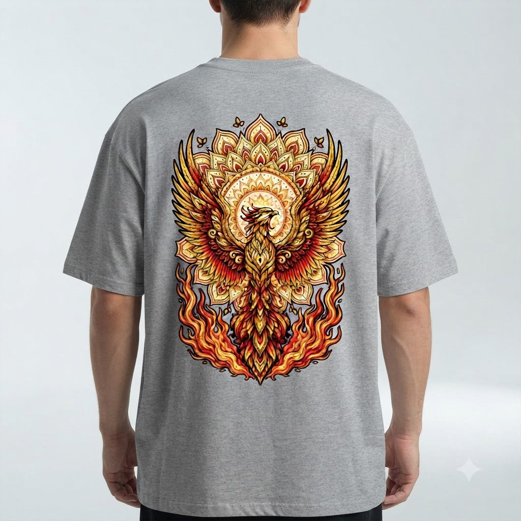 "Phoenix Flame" Oversized Graphic Tee by AuraReiment