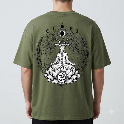 Mystic Lotus Oversized Graphic Tee by AuraReiment