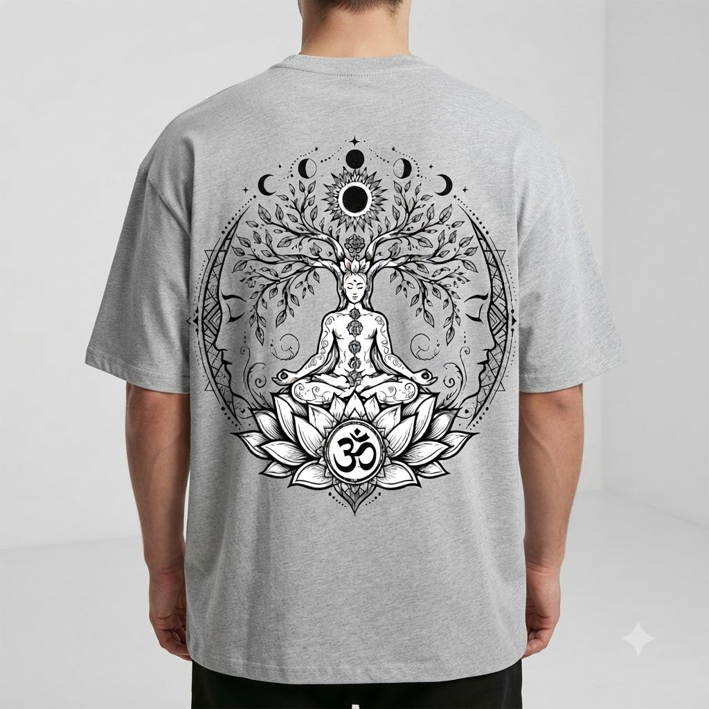 Mystic Lotus Oversized Graphic Tee by AuraReiment