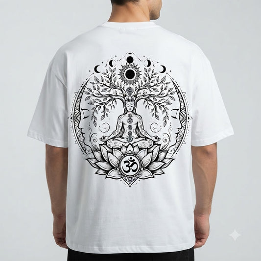 Mystic Lotus Oversized Graphic Tee by AuraReiment