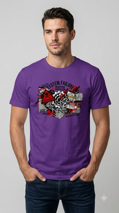 "System Failure" Industrial Chaos Graphic Tee by AuraReiment