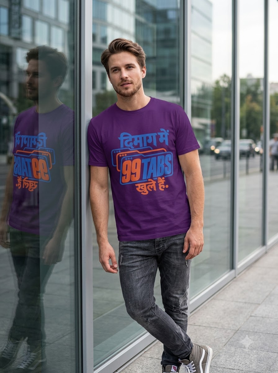 99 Tabs Open Hindi Graphic Tee