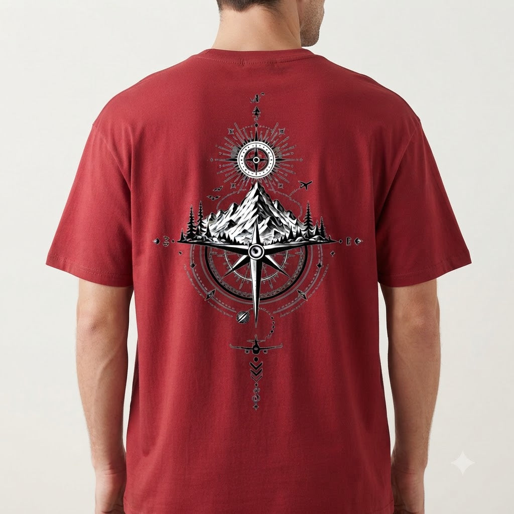 "True North" Explorer Oversized Graphic Tee by AuraReiment