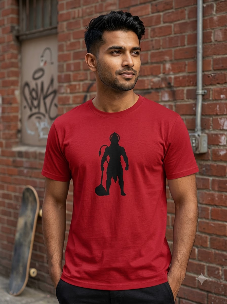 Divine Strength Hanuman Minimalist Print Tee by AuraReiment