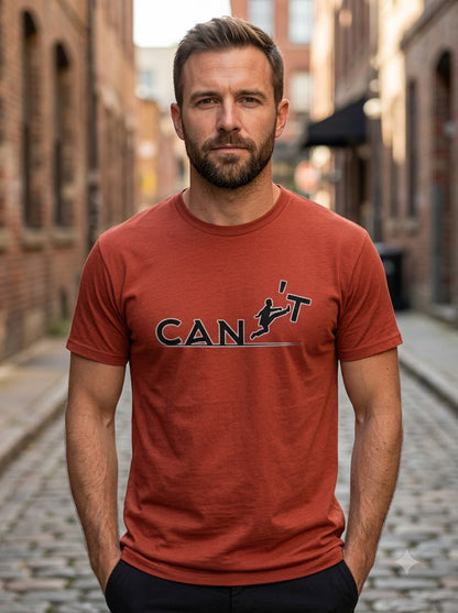 "CAN'T" Inspirational Leap Minimalist Graphic Tee by AuraReiment