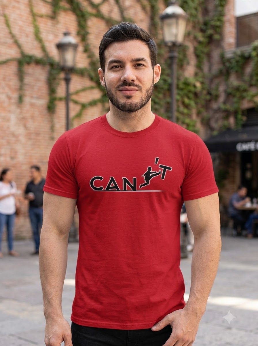 "CAN'T" Inspirational Leap Minimalist Graphic Tee by AuraReiment
