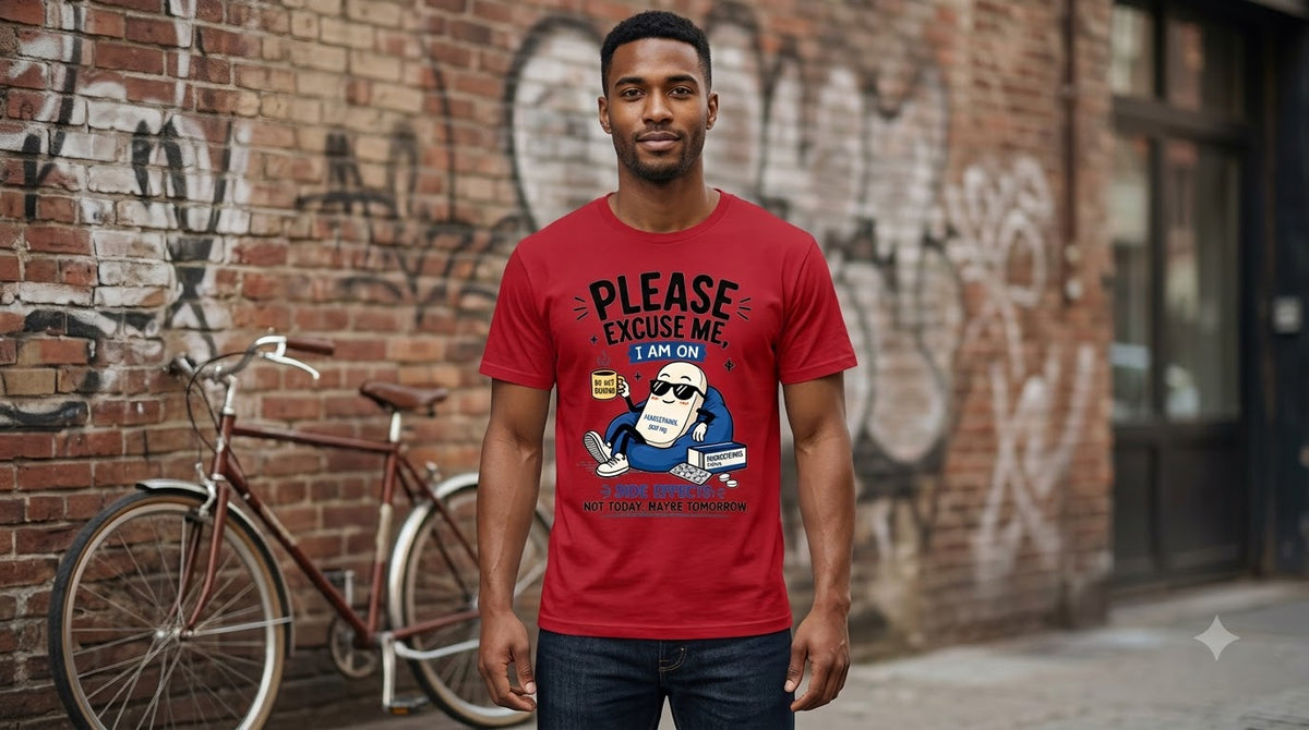 "Please Excuse Me" Paracetamol Graphic Unisex Oversized Tee by AuraReiment